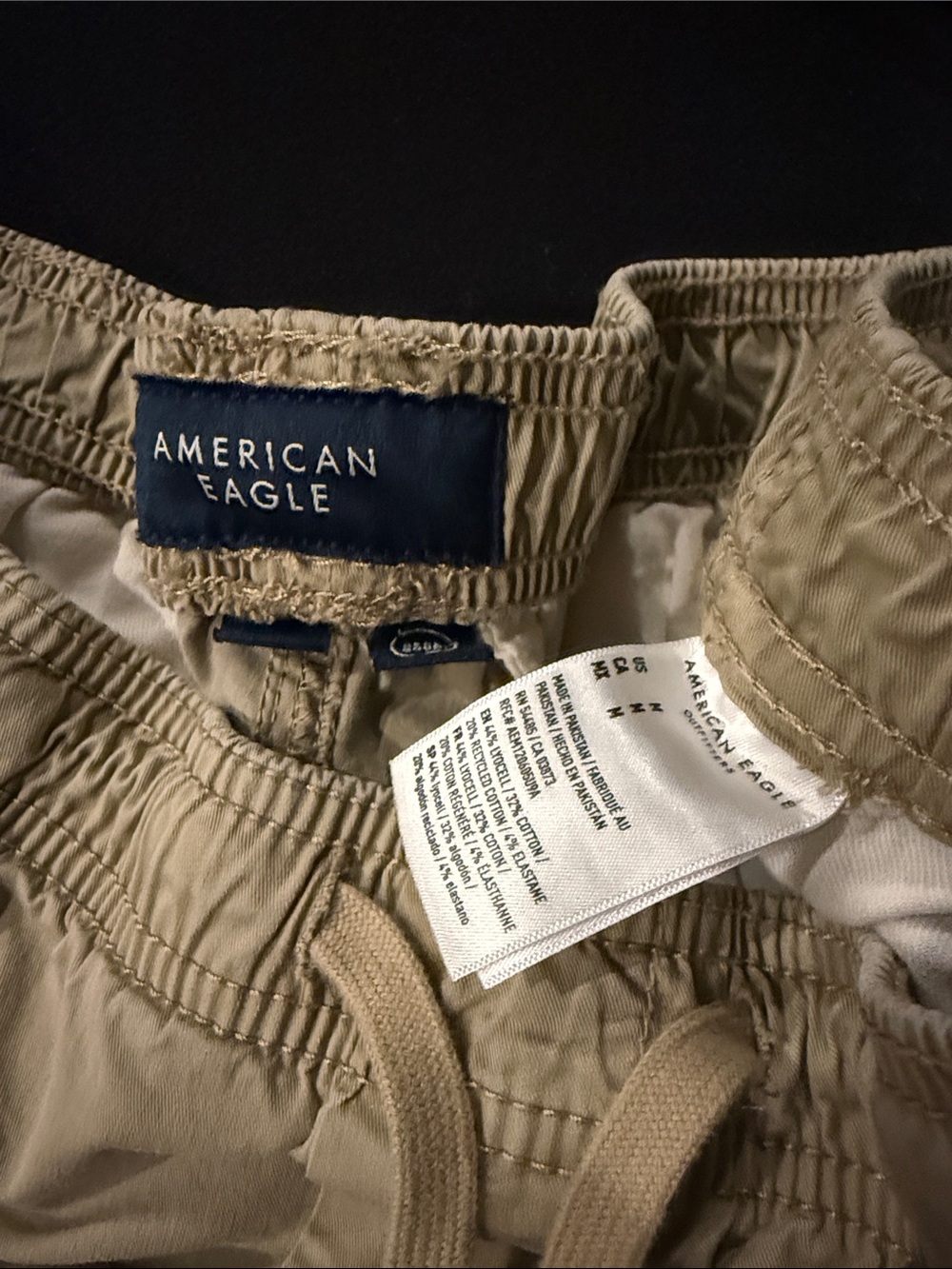 American Eagle Outfitters Men's Khaki Drawstring Joggers - Picture 3 of 3